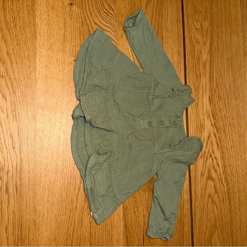 Green Button-Up Baby Dress
